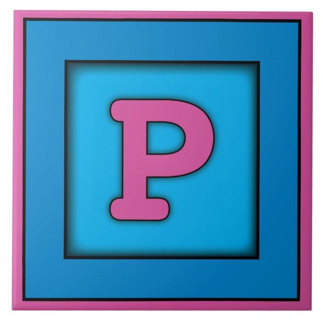 Den keramiska babyen belägger med tegel - brev P Kakelplatta (Framsidan)