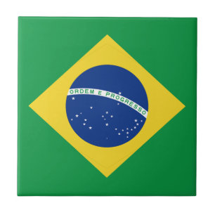 Den keramiska Brasilien flagga belägger med tegel Kakelplatta