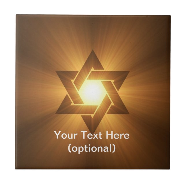 Den keramiska davidsstjärnan belägger med tegel kakelplatta (Framsidan)