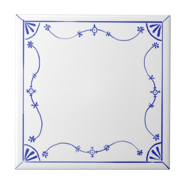 Den keramiska Delft Blau designen belägger med Kakelplatta (Framsidan)