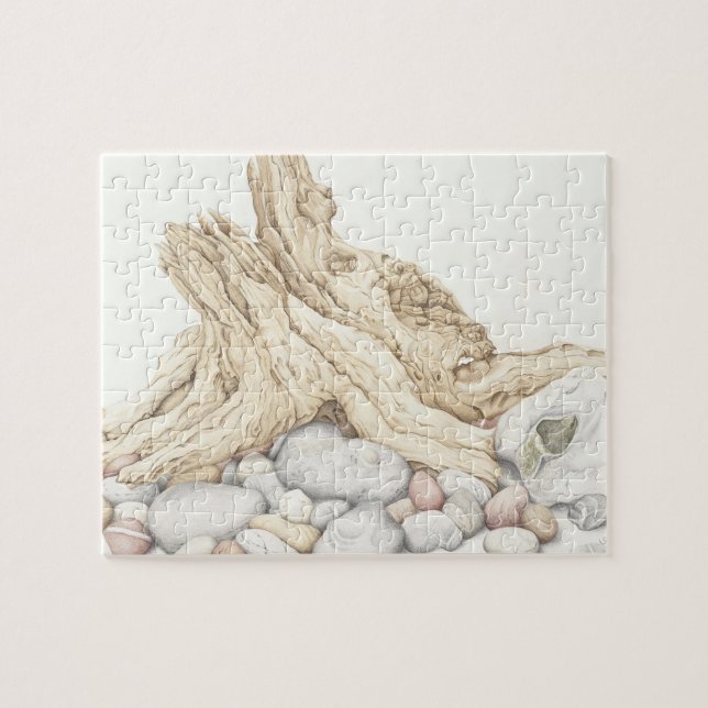 Den keramiska Driftwood och småsten belägger med Pussel (Horisontell)