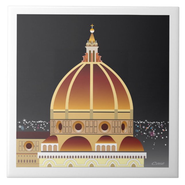 Den keramiska duomoen belägger med tegel kakelplatta (Framsidan)