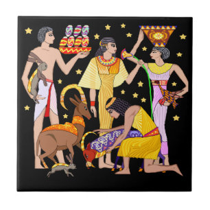 Den keramiska egyptiska designen belägger med kakelplatta