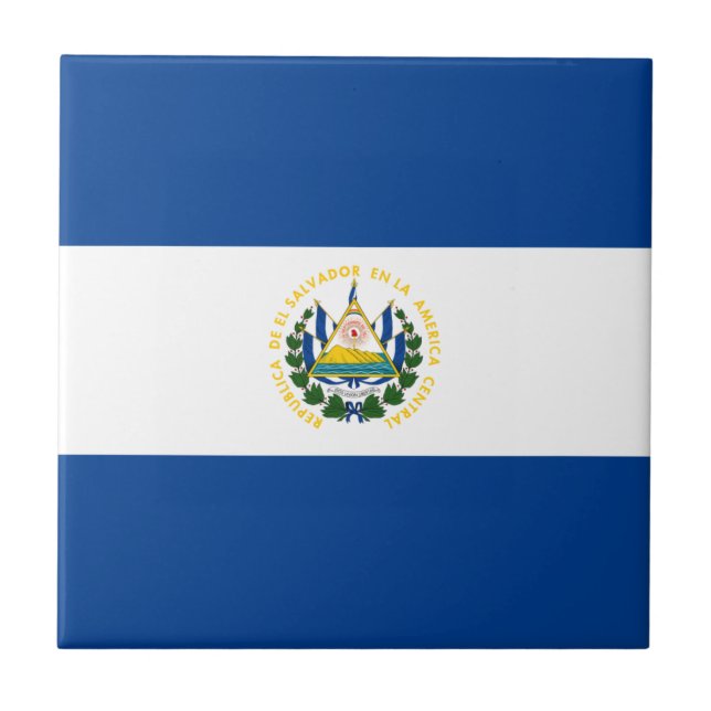 Den keramiska El Salvador flagga belägger med Kakelplatta (Framsidan)