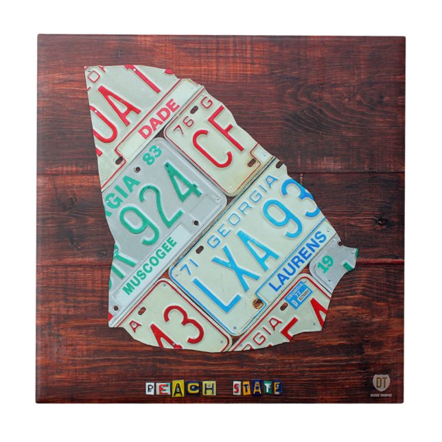 Den keramiska Georgia registreringsskyltkartan Kakelplatta (Framsidan)