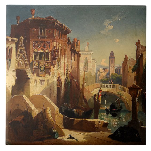 Den keramiska gondolen för fartyget för kanalen kakelplatta (Framsidan)