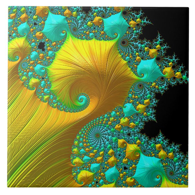 Den keramiska guld- kotten belägger med tegel kakelplatta (Framsidan)