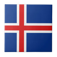 Den keramiska islandflagga belägger med tegel