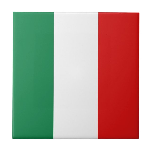 Den keramiska italienflagga belägger med tegel kakelplatta (Framsidan)