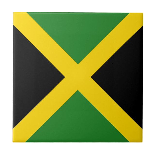 Den keramiska Jamaica flagga belägger med tegel Kakelplatta (Framsidan)