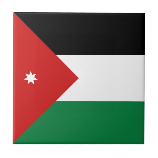 Den keramiska Jordanienflagga belägger med tegel Kakelplatta (Framsidan)