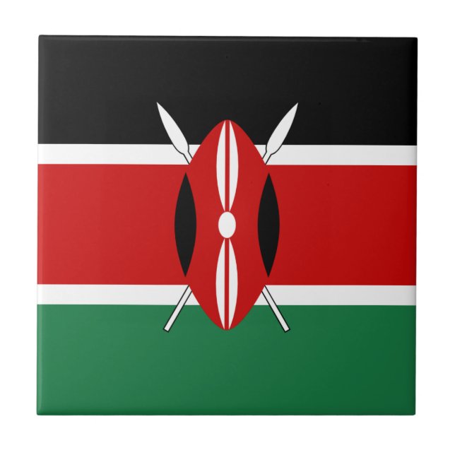 Den keramiska Kenya flagga belägger med tegel Kakelplatta (Framsidan)