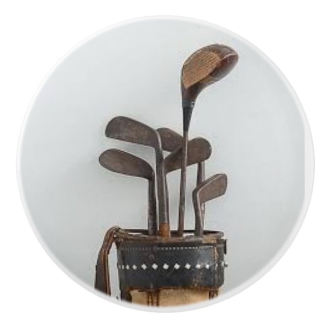 Den keramiska knoppen med vintageGolf hänger lös Knopp (Framsidan)