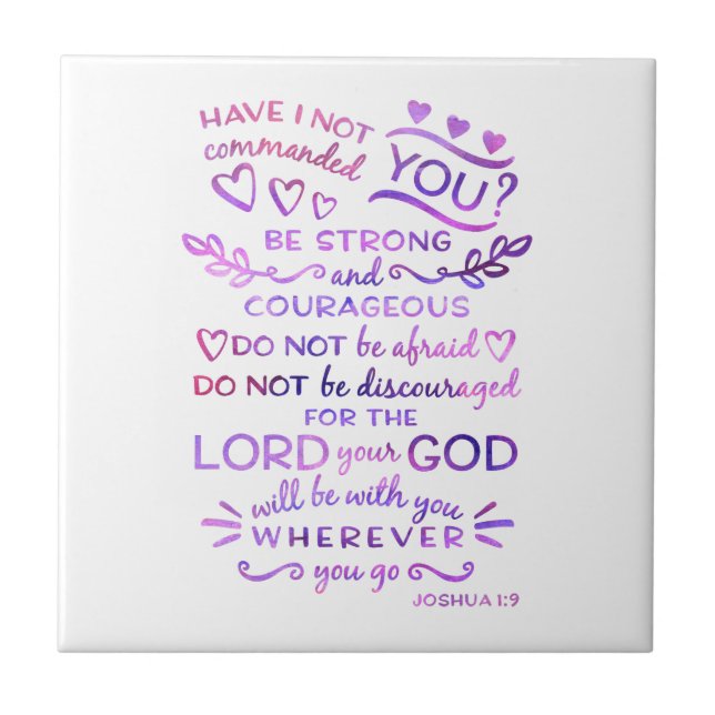 Den keramiska kristna scripturen för den Joshua Kakelplatta (Framsidan)