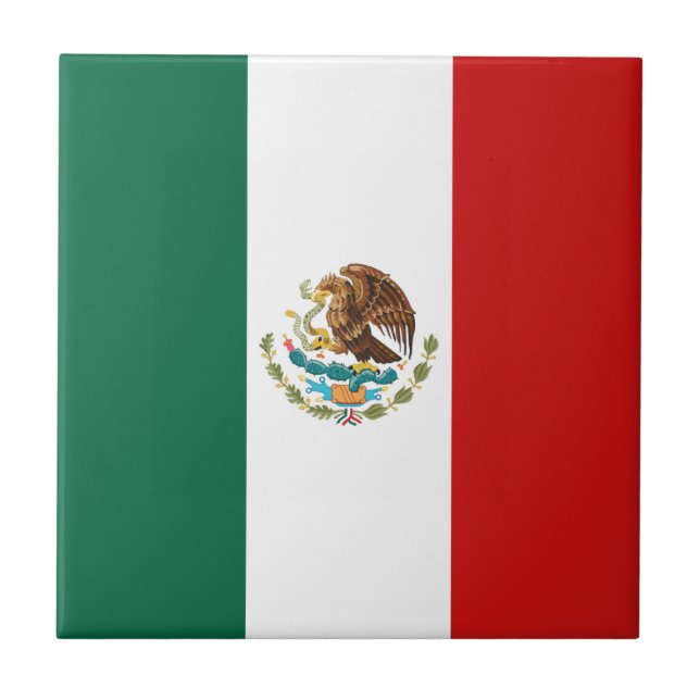 Den keramiska Mexico flagga belägger med tegel Kakelplatta (Framsidan)