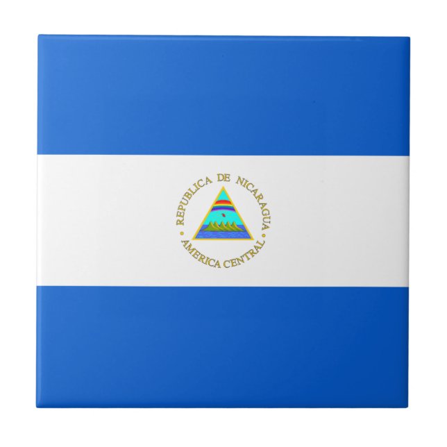 Den keramiska Nicaragua flagga belägger med tegel Kakelplatta (Framsidan)