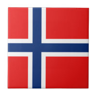 Den keramiska norgeflagga belägger med tegel