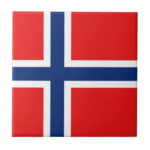 Den keramiska norgeflagga belägger med tegel kakelplatta