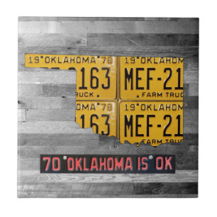 Den keramiska Oklahoma registreringsskyltkartan Kakelplatta