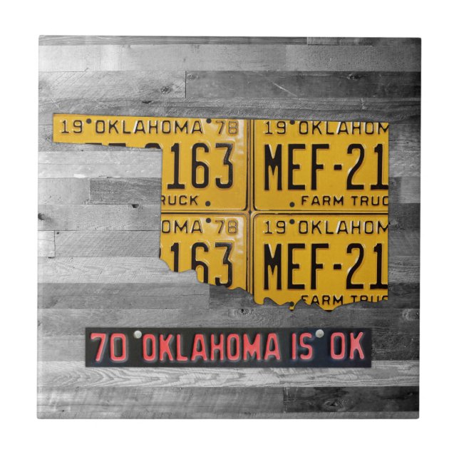 Den keramiska Oklahoma registreringsskyltkartan Kakelplatta (Framsidan)