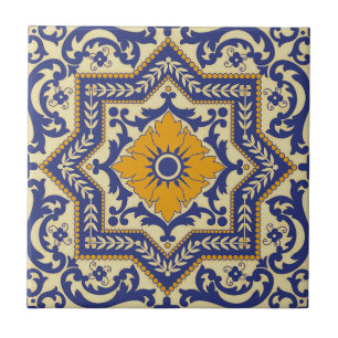 Den keramiska orangen för Azulejo stilblått Kakelplatta