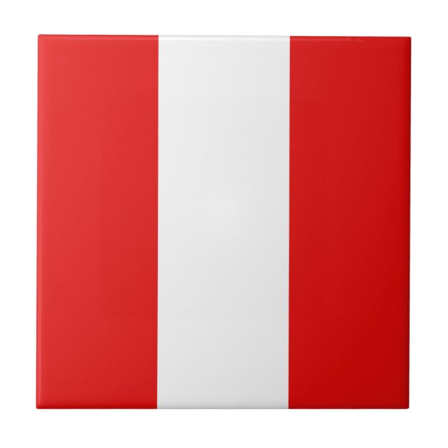 Den keramiska Peru flagga belägger med tegel Kakelplatta (Framsidan)