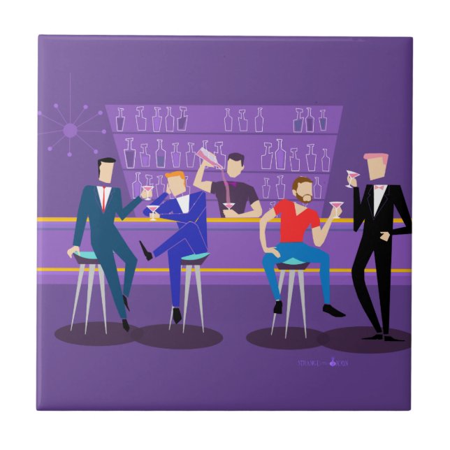 Den keramiska Retro glada puben belägger med tegel Kakelplatta (Framsidan)