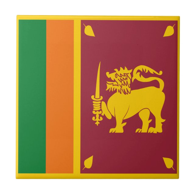 Den keramiska Sri Lanka flagga belägger med tegel Kakelplatta (Framsidan)