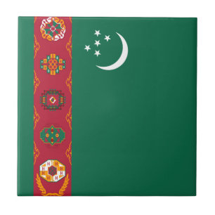 Den keramiska Turkmenistan flagga belägger med Kakelplatta