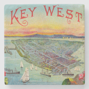 Den Key West Florida vintageantennen beskådar Stenunderlägg