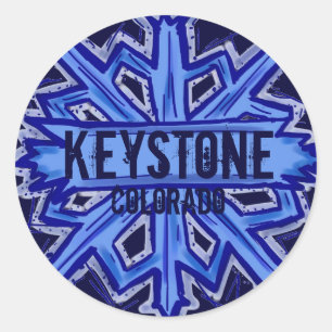 Den KeystoneColorado snowflaken cirklar Runt Klistermärke