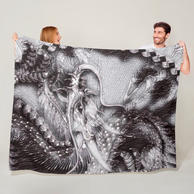 Den kinesiska draken ritar konst fleecefilt (På plats)