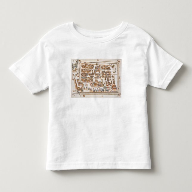 Den kinesiska fabriken i gatan av Teng-chan på T-shirt (Framsida)