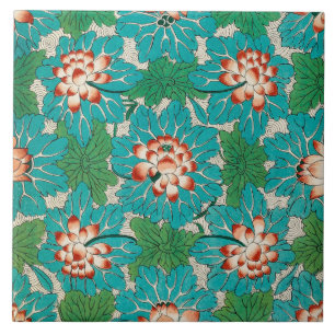 Den kinesiska prydnaden belägger med tegel kakelplatta