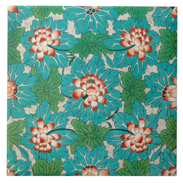 Den kinesiska prydnaden belägger med tegel kakelplatta (Framsidan)