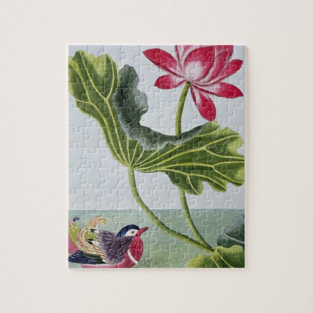 Den kinesiska röda näckrosen, volym pläterar jag, pussel (Vertikal)