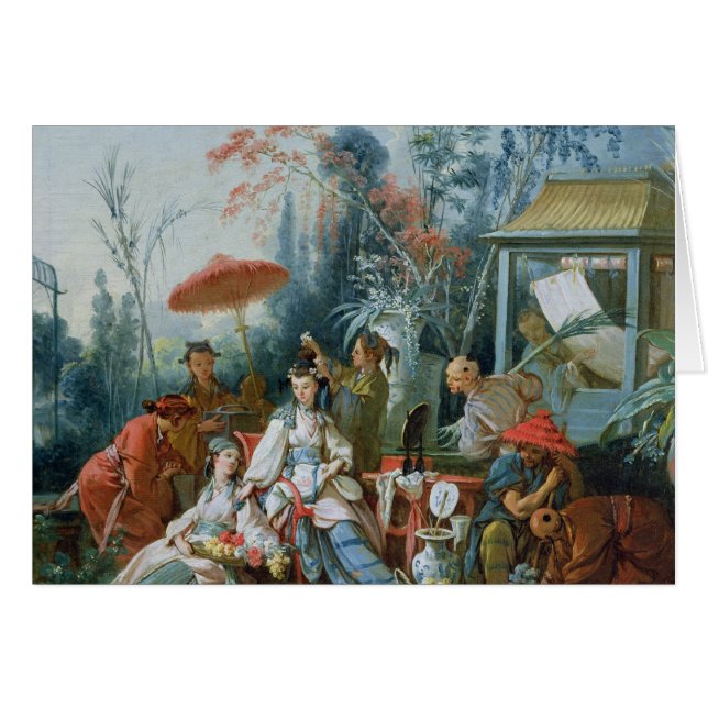 Den kinesiska trädgården, c.1742 hälsningskort (Framsidan Horizontal)