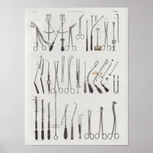 Den kirurgiska läkarundersökningen instrumenterar poster