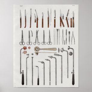 Den kirurgiska läkarundersökningen instrumenterar poster