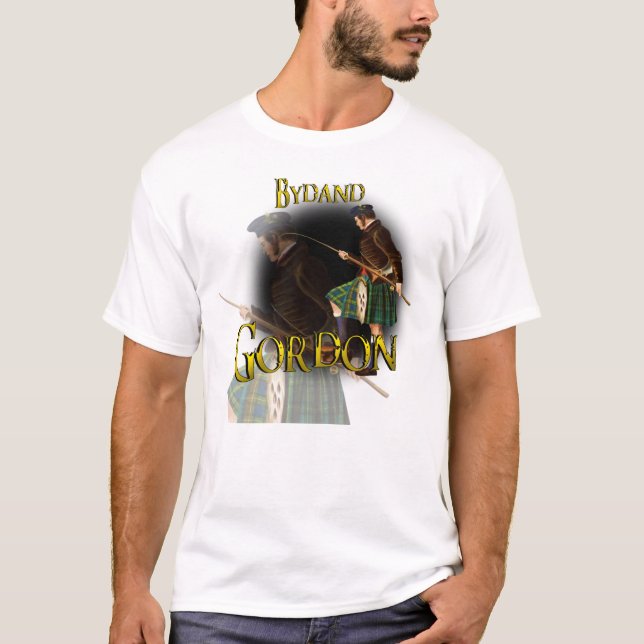 Den klanGordon Bydand höglandet spelar skjortor Tee Shirt (Framsida)
