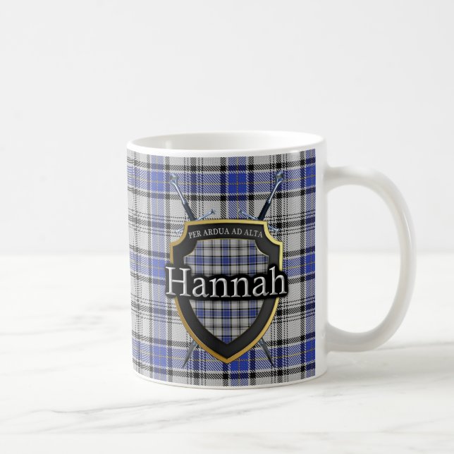 Den klanHannah Hannay tartanen skyddar korsade Kaffemugg (Höger)
