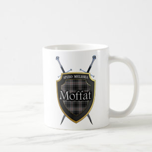 Den klanMoffat tartanen skyddar och svärd Kaffemugg