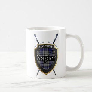 Den klanNapier tartanen skyddar och svärd Kaffemugg