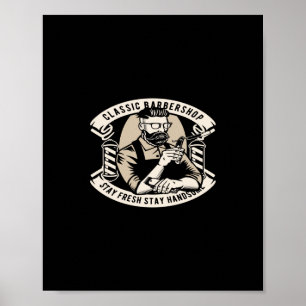 Den klassiska barberbutiken stannar friskt och sti poster