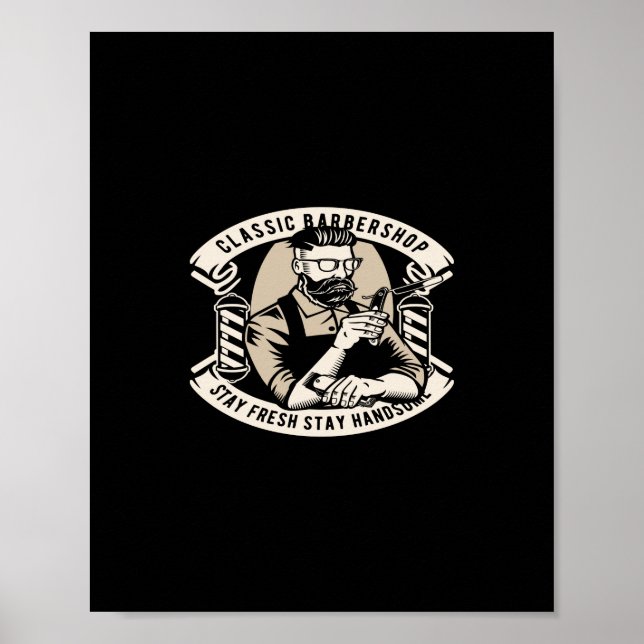 Den klassiska barberbutiken stannar friskt och sti poster (Framsidan)