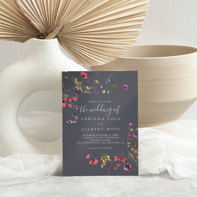 Den klassiska Blommigten för blå Vild Bröllop i in Inbjudningar (Skapare uppladdad)