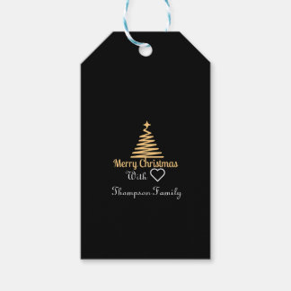 Den klassiska familjen guld personlig namn christm presentetikett