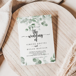 Den klassiska Grönten Eucalyptus Foliage Bröllop i Inbjudningar