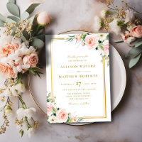 den klassiska guld ram rosa blommigten bröllop