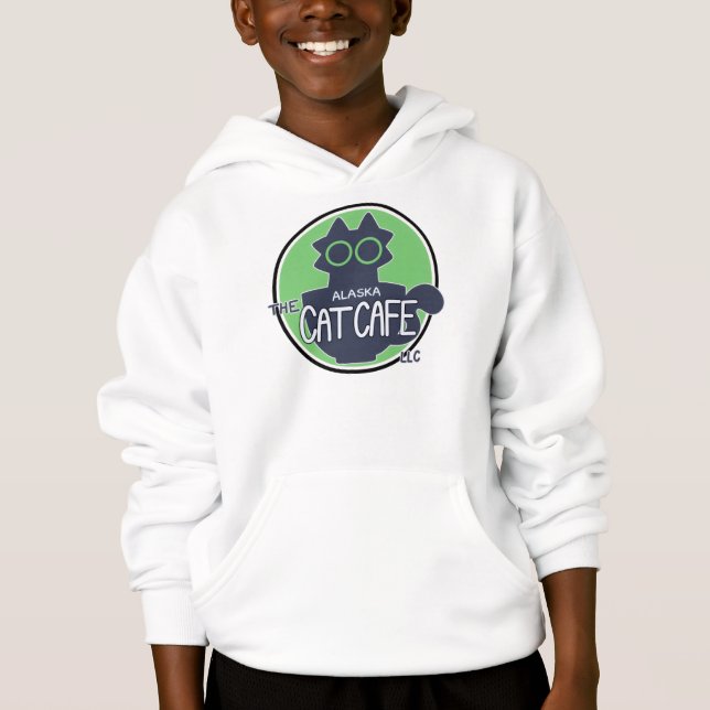 Den klassiska logotypdesignen för Alaska Cat Cafe T Shirt (Framsida)